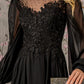 Floral Embroidery Long Sleeve A-Line Women Formal Dress by GLS by Gloria - GL3363 - Special Occasion/Curves