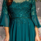 Sequin Chiffon 3/4 Sleeve A-Line Women Formal Dress by GLS by Gloria - GL3434 - Special Occasion/Curves