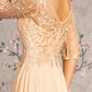 Sequin Chiffon Boat Neckline A-Line Women Formal Dress by GLS by Gloria - GL3446 - Special Occasion/Curves