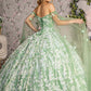 Jewel 3D Butterfly Off The Shoulder Quinceanera Dress by GLS by Gloria - GL3451