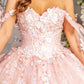 Sequin Off Shoulder Sweetheart Neck Quinceanera Dress by GLS by Gloria - GL3465