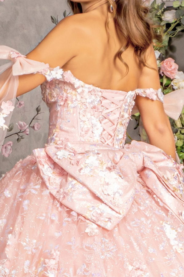 Sequin Off Shoulder Sweetheart Neck Quinceanera Dress by GLS by Gloria - GL3465