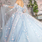 3D Flower Off Shoulder Glitter Quinceanera Dress by GLS by Gloria - GL3468