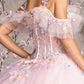 3D Butterfly Sweetheart Neckline Quinceanera Dress by GLS by Gloria - GL3483