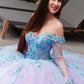 3D Floral Applique Sweetheart Neckline Quinceanera Dress by GLS by Gloria - GL3503