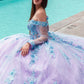 3D Floral Applique Sweetheart Neckline Quinceanera Dress by GLS by Gloria - GL3503
