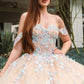 Embellished Glitter Sweetheart Neckline Quinceanera Dress by GLS by Gloria - GL3504