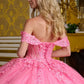 3D Floral Applique Off Shoulder Quinceanera Dress by Elizabeth K - GL3635