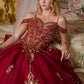 Glitter Cut-Away Shoulder Sequin Quinceanera Dress by Elizabeth K - GL3639