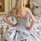 Satin 3D Floral Appliques V-Neckline Quinceanera Dress by Elizabeth K - GL3643