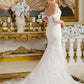 3D Flower Applique Off Shoulder Wedding Gown GLS by Gloria - GL3656