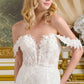 3D Flower Applique Off Shoulder Wedding Gown GLS by Gloria - GL3656