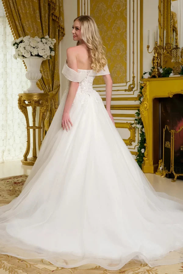 Off Shoulder Sweetheart Neckline Wedding Gown GLS by Gloria - GL3657