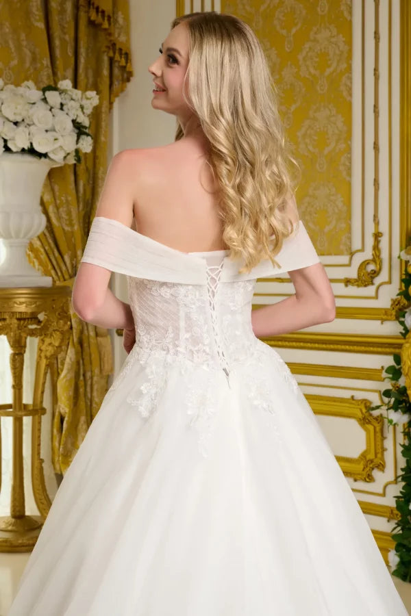 Off Shoulder Sweetheart Neckline Wedding Gown GLS by Gloria - GL3657