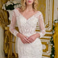 Embroidery V-Neckline Trumpet Wedding Gown GLS by Gloria - GL3659