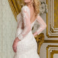 Embroidery V-Neckline Trumpet Wedding Gown GLS by Gloria - GL3659