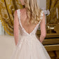 Glitter V-Neckline A-Line Wedding Gown GLS by Gloria - GL3661