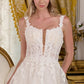 Embellished Shoulder Straps A-Line Wedding Gown GLS by Gloria - GL3662