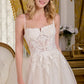 Sequin Boat Neckline Spaghetti Strap Wedding Gown GLS by Gloria - GL3663