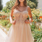 Elizabeth K - GS3515 - Embroidery Spaghetti Strap A-Line Cocktail Dress - Short