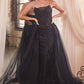 Glitter Strapless Sweetheart Neckline Gown By Ladivine J858 - Women Evening Formal Gown - Special Occasion