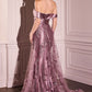 Embellished Off The Shoulder Neckline Gown By Ladivine J876 - Women Evening Formal Gown - Special Occasion/Curves