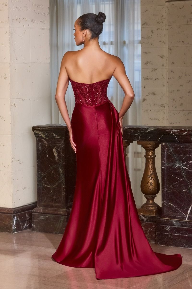 Sequin One Shoulder Neckline Gown By Ladivine J887 - Women Evening Formal Gown - Special Occasion
