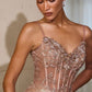 Sheer Corset Sweetheart Neckline Gown By Ladivine J889 - Women Evening Formal Gown - Special Occasion