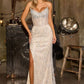 Glitter Sweetheart Neckline Gown By Ladivine J890 - Women Evening Formal Gown - Special Occasion