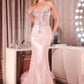 Illusion Neckline Mermaid Gown By Ladivine J894 - Women Evening Formal Gown - Special Occasion