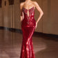 Illusion Neckline Mermaid Gown By Ladivine J894 - Women Evening Formal Gown - Special Occasion
