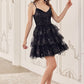 Glitter Printed A-Line Short Dress by Cinderella Divine KV1090 - Special Occasion