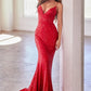 Fitted Glitter V-Neckline Mermaid Gown by Cinderella Divine KV1094 - Special Occasion