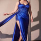 Embellished Sweetheart Neckline Leg Slit Gown By Ladivine KV1125C - Women Evening Formal Gown - Curves