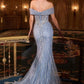 Crystal Fit & Flare Mermaid Gown By Ladivine KV1130 - Women Evening Formal Gown - Special Occasion