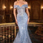 Crystal Fit & Flare Mermaid Gown By Ladivine KV1130 - Women Evening Formal Gown - Special Occasion