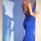 Stretch Slit Gown with Lace Up Back By Ladivine CC2162 - Women Evening Formal Gown - Special Occasion