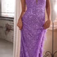 Strapless Sequin Sweetheart Neckline Gown by Cinderella Divine CH061 - Special Occasion