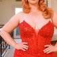 Beaded Strapless Slit Mermaid Gown by Cinderella Divine CD0214C - Curves