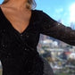 Sequin Long Sleeve V-Neckline Gown by Cinderella Divine B8422 - Special Occasion