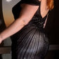 Sequin Off The Shoulder Gown by Cinderella Divine CD0219C - Curves