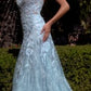 Floral Beaded Scoop Neckline A-Line Formal Evening Gown by Andrea & Leo Couture - A1235 - Special Occasion