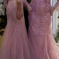 Fitted Lace V-Neckline Mermaid Women Formal Evening Gown by Andrea & Leo Couture A1342 - Special Occasion/Curves