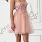 Lace Bodice A-Line Layered Tulle Short Dress by Cinderella Divine SF047 - Special Occasion