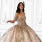 Glitter Off The Shoulder Gown by Cinderella Divine 15712 - Quinceanera