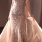 Strapless Crystal & Pearl Mermaid Gown by Cinderella Divine CZ0028 - Special Occasion/Curves