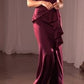 Higher Neckline Sheath Leg Slit Gown by Ladivine CH377 - Special Occasion/Curves