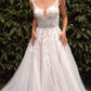 High Illusion Neckline Layered Tulle Bridal Gown by Cinderella Divine CDS511W - Special Occasion