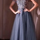 Embellished Lace Layered Tulle A-Line Gown by Cinderella Divine CM360 - Special Occasion/Curves