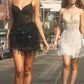Sequins Sweetheart Neckline Tulle Short Dress by Cinderella Divine CD780